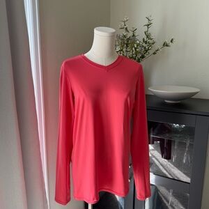 Patagonia Daily Capilene Baselayer Women's Pink Long Sleeve V-Neck Sport Top